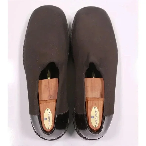 Donald J Pliner Brown Canvas Chunky Loafers 14 M - Picture 5 of 10